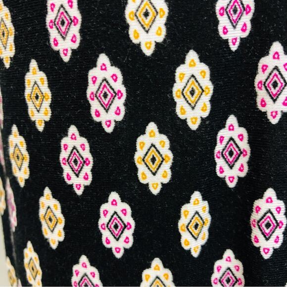 NWT Loveappella Charming Black Multi Colored Design Kasi Knit Dress Caged Back - Picture 8 of 16